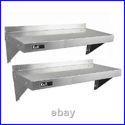 Commercial Catering x 2 Stainless Steel Shelves Kitchen Wall Shelf Metal Unit 10