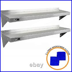Commercial Catering x 2 Stainless Steel Shelves Kitchen Wall Shelf Metal Unit 14