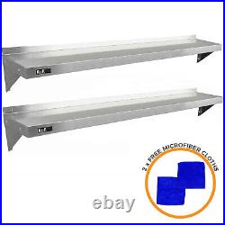 Commercial Catering x 2 Stainless Steel Shelves Kitchen Wall Shelf Metal Unit 19