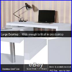 Computer Desk Bookcase Workstation Storage Shelf Corner L Shape Adjustable Pivot