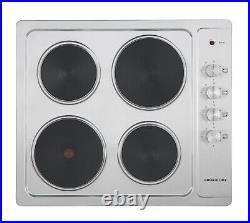 Cookology SEP601SS Stainless Steel 60cm Built-in Solid Plate Electric Hob
