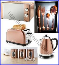 Copper Microwave Kettle Toaster Cutlery Set Canister Cooker Pan Fan Bin Mug Tree