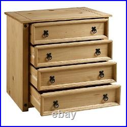 Corona Chest of Drawers Rustic 4 Drawer Mexican Solid Pine by Mercers Furniture