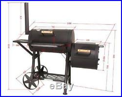 CosmoGrill American Smoker 90KG XXL Barbecue BBQ with Charcoal Barrel