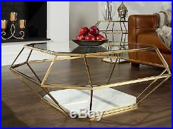Crystal Glass Coffee Table With Marble Base Modern Various Colours