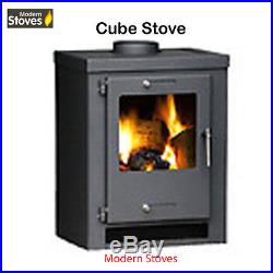 Cube 9kw Wood Burning Multi fuel, Wood Burner Modern Stoves