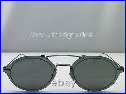 DIOR HOMME CHROMA3 Sunglasses 0100T Silver Metal Frame Silver Mirrored Lens NEW