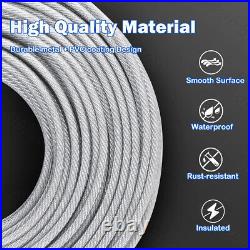 Dia 0.6mm-12mm Stainless Steel Wire Rope PVC Plastic Coated Metal Cable Rigging