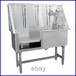 Dog Grooming Bath Stainless Steel Pet Wash Station Commercial Shower Tub 400mm