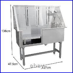 Dog Grooming Bath Stainless Steel Pet Wash Station Commercial Shower Tub 400mm