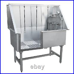 Dog Grooming Bath Stainless Steel Pet Wash Station Commercial Shower Tub 600mm