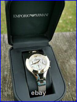 Emporio Armani AR7390 ladies, gold, mother of pearl, chronograph watch
