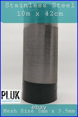 Expanded Stainless Steel Metal Mesh 42cm 10m Roll 0.5mm