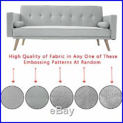 Faux Suede or Linen Fabric 3 Seater Sofa Bed Brown/Grey Living Room Furniture UK