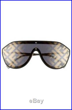 Fendi FABULOUS FF M0039 GS 2M2 7Y Black Grey Gold Mirror Men Women Sunglasses
