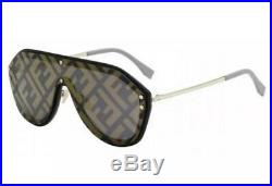 Fendi FABULOUS FF M0039 GS 2M2 Black Grey Gold Mirror Men Women Sunglasses New