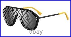 Fendi FABULOUS FF M0039/G/S 71C/MD Black Yellow Silver Mirror Unisex Sunglass