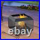 Firepit Heater Stove Garden Square Wood Buring Outdoor Patio Steel Black