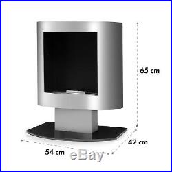 Fireplace Ethanol Free Standing Wall Mount Stainless Steel Glass Smoke less Safe