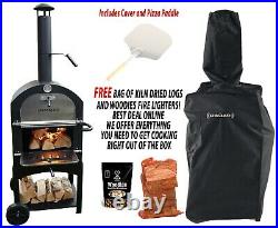 Floor Standing Wood Fired Pizza Oven With Cover And Free Pizza Paddle