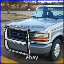 For 92-96 Ford F150-f350 Pickup Chrome Stainless Steel Front Bumper Grill Guard