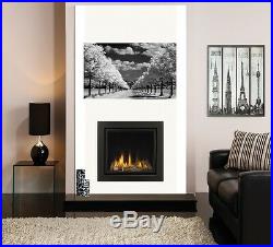 GAS FIRE WALL INSET VOLA 6x6 INSET WALL BLACK GLASS FRONTED HIGH EFFICIENCY