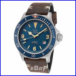 Glycine Men's Combat Sub Vintage GL0263 42mm Dark Blue Dial Leather Watch
