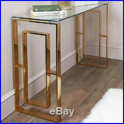 Gold Glass Stainless Steel Console Coffee End Tables Living Room Furniture Set