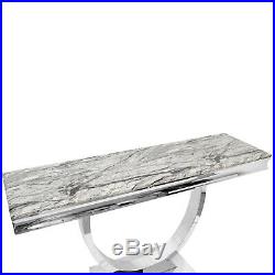 Grey Marble Top Modern Console Table Hallway Side Table Living Room Furniture