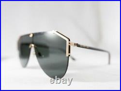Gucci GG0584S 002 Grey Lens Gold Oversized Shield Sunglasses with Velvet case