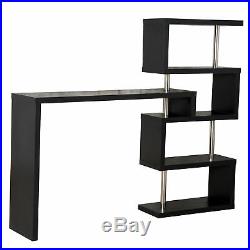 HOMCOM Bar Side Table Pivot Counter Wooden Shelving Bookcase
