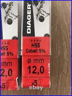 HSS COBALT JOBBER DRILL BITS M35 5% COBALT 12mm x 151mm (15 in total)