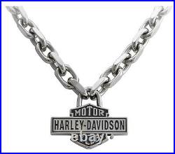 Harley-Davidson Men's Vintage Bar & Shield Large Link Necklace Stainless Steel
