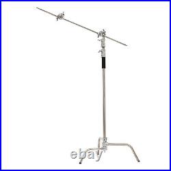 Heavy Duty Metal Stainless Steel C-Stand with Boom Arm Grip Heads Adjustable New