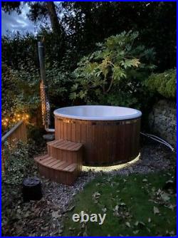 Hot tub DELUXE 316ANSI wood fired heater jacuzzi LED SPA cover