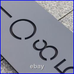 House Number Sign Plaque Silver Metal 304 Stainless Steel