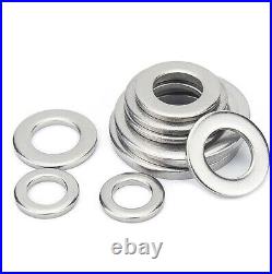 I. D 12-36mm Flat Washers A2 Stainless Steel Metal Gasket Rings for Screw Bolts