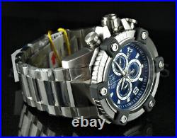 Invicta 63mm Reserve GRAND OCTANE SWISS Chrono BLUE DIAL Silver Tone SS Watch