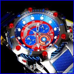 Invicta Marvel Captain America Bolt 51mm Steel Limited Ed Chronograph Watch New