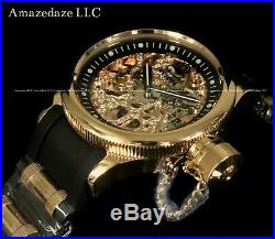 Invicta Men Mechanical Skeleton Russian Diver Rose Tone Stainless Steel Watch
