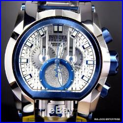 Invicta Reserve Bolt Zeus Magnum Swiss Steel Silver Blue 2 Dials 52mm Watch New