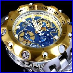 Invicta Reserve Venom Hybrid 52mm Gold Two Tone Steel Swiss Mvt Blue Watch New