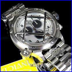 Invicta Russian Diver Nautilus Cage Swiss Mvt Steel Silver 52mm Chrono Watch New