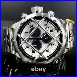 Invicta Russian Diver Nautilus Cage Swiss Mvt Steel Silver 52mm Chrono Watch New
