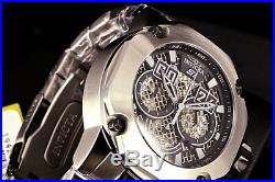 Invicta S1 Rally Silver Tone 52mm Twisted Metal Black Chronograph Dial SS Watch