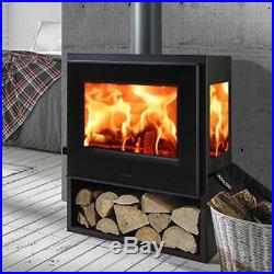 Java Tri Vision 3 Sided Wood Burning Multi-fuel Stove Contemporary Stove