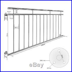 Juliet balcony railing 90x184cm stainless steel metal balustrade handrail