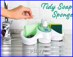 Kitchen Organiser Sink Caddy Basket Dish Cleaning Sponge Holder Soap Dispenser