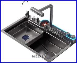 Kitchen Sink Stainless Steel Nano 304 Waterfall Multifunctional Tap Faucet Basin