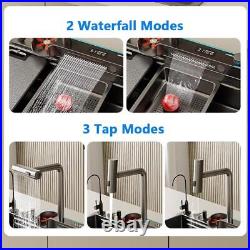 Kitchen Sink Stainless Steel Nano 304 Waterfall Multifunctional Tap Faucet Basin